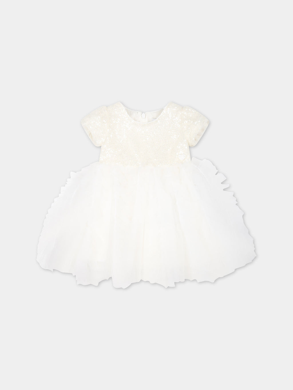 White dress for baby girl with sequins